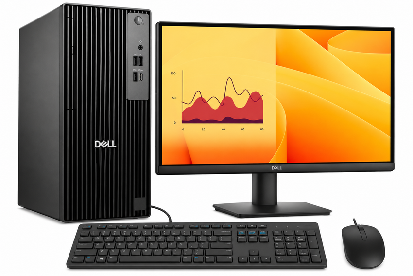 Dell Pro Tower QCT1250 Desktop – Intel Core Ultra 7 265 / 8GB RAM / 512GB SSD / DOS / Dell 22" LED Monitor / 1YR