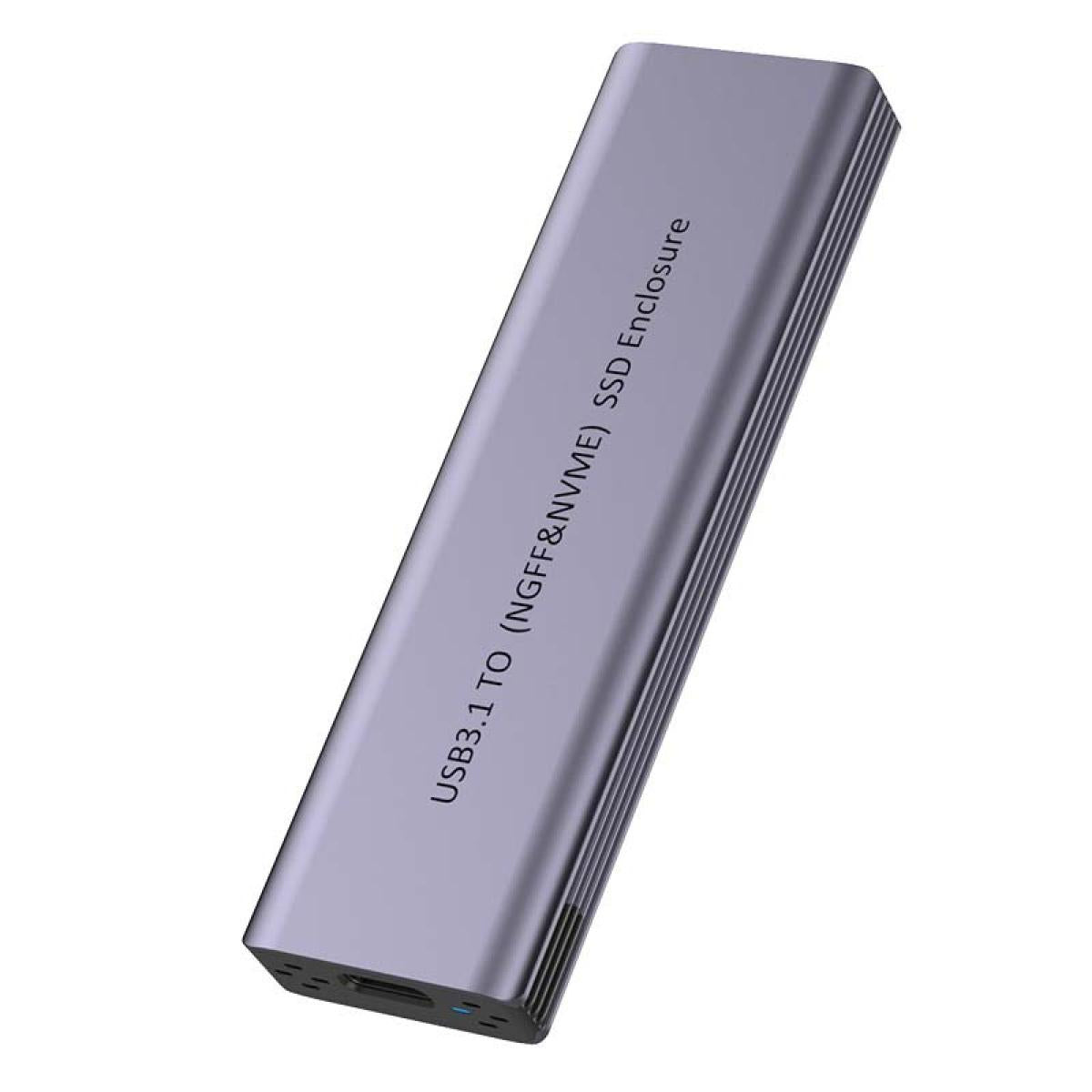 HAING M2 Aluminum NVME M.2 Dual-Protocol USB 3.1 & Type-C SSD Enclosure 10 Gbps- HI-2819