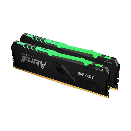 Kingston 32GB (2x16GB) DDR4 3600Mhz Fury Beast RGB Ram for Desktop Kit (KF436C18BB2AK2/32)