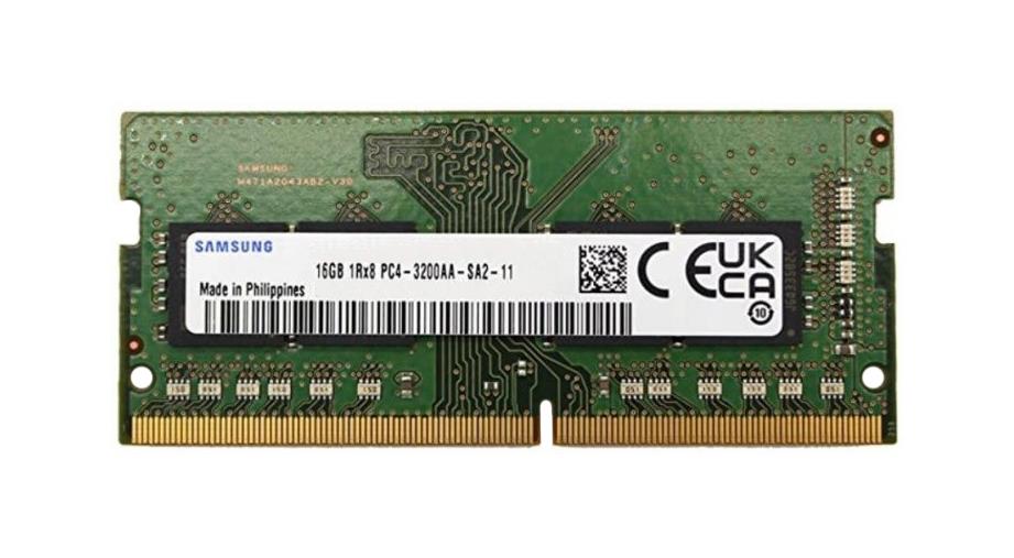 SAMSUNG 16GB DDR4 SO-DIMM Laptop Memory Module, 3200 MHz Memory Speed, Single Rank x8 PC4-25600, 1.2 V Memory Voltage, 260 Pins  M471A2G43CB2-CWED