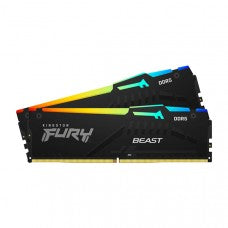 Kingston 16GB (2x8GB) DDR5 5600Mhz Fury Beast RGB Ram for Desktop (KF556C40BBAK2-16)