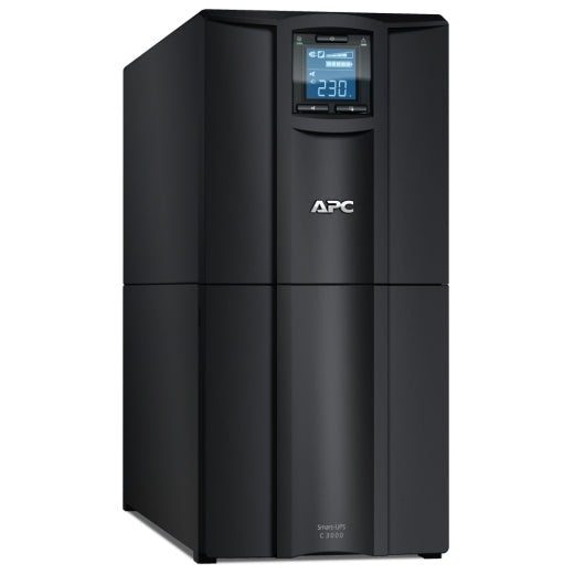 APC Smart-UPS C, Line Interactive, 3kVA, Tower, 230V, 8x IEC C13+1x IEC C19 outlets, USB and Serial communication, AVR, Graphic LCD (SMC3000I)