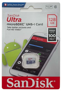 SanDisk 128GB Ultra microSDXC UHS-I Class 10 Memory Card 100 MB/s SDSQUNR-128G-GN6MN