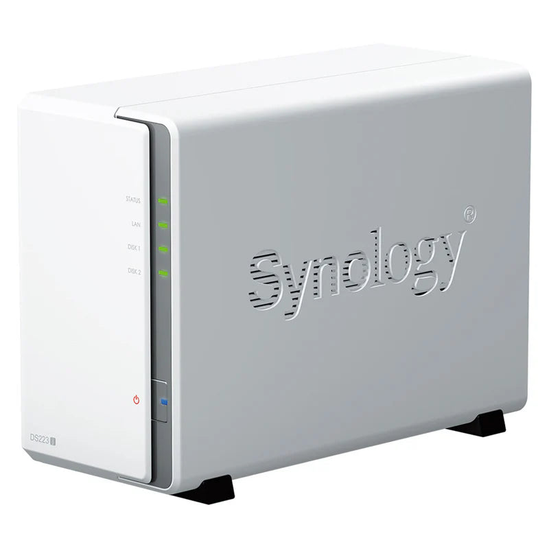 محطة أقراص Synology DS223j ذات حجرتين (بدون أقراص)