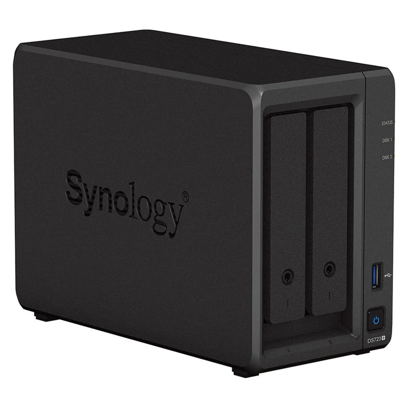 محطة أقراص Synology DS223j ذات حجرتين (بدون أقراص)