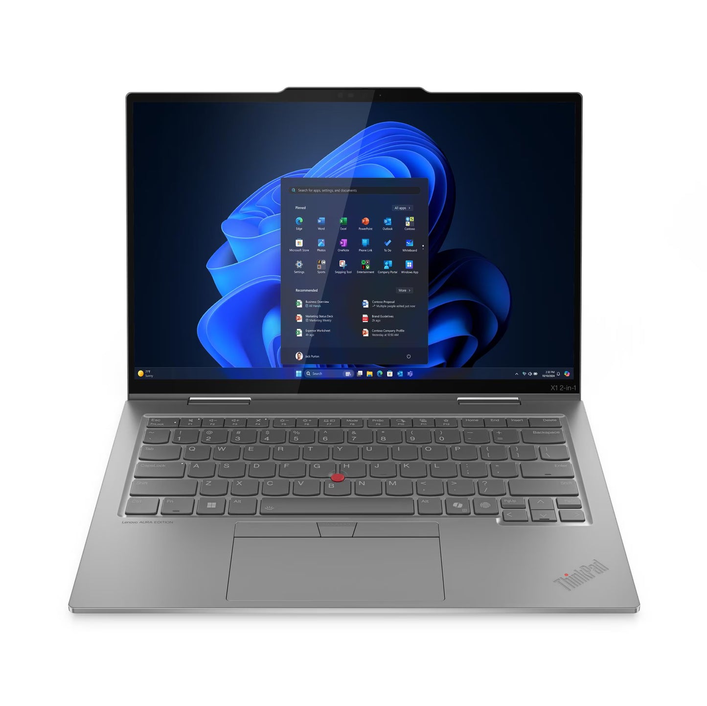 Lenovo ThinkPad X1 2-in-1 G10 Aura Edition Laptop - Ultra 7-258V / 32GB RAM / 1TB SSD / 14" Touch Display / Win 11 Pro / 3YR - 21NU00E7GR