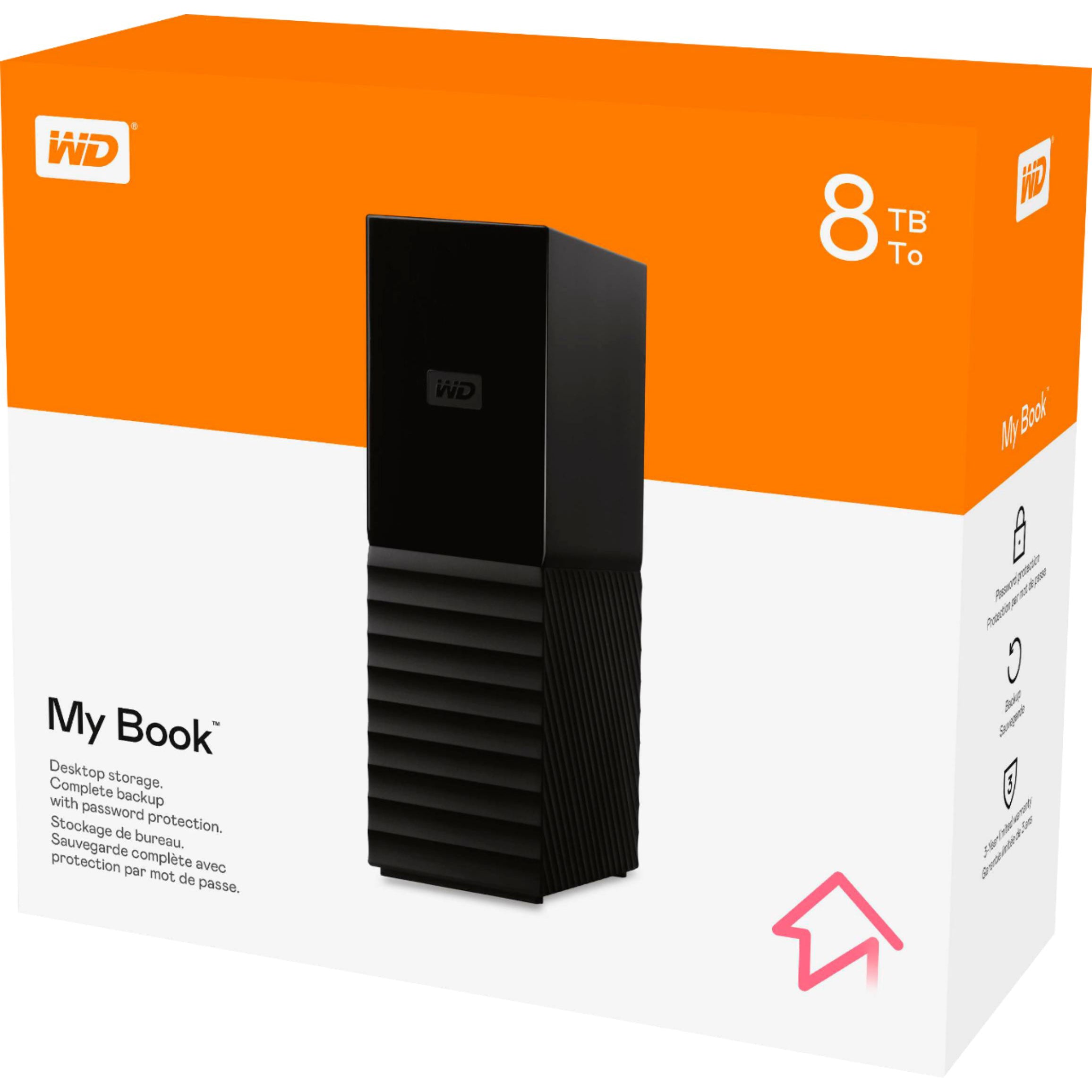 WD My Book 8TB USB 3.0 Desktop Hard Drive WDBBGB0080HBK-EESN