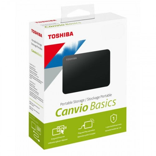 Toshiba 1TB Canvio Basics USB 3.2 Gen 1 Portable HDD (HDTB510EK3AA)