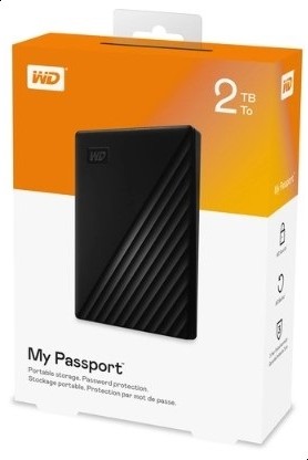 WD My Passport 2TB Portable External Hard Drive USB 3.2 – Black (WDBYVG0020BBK)