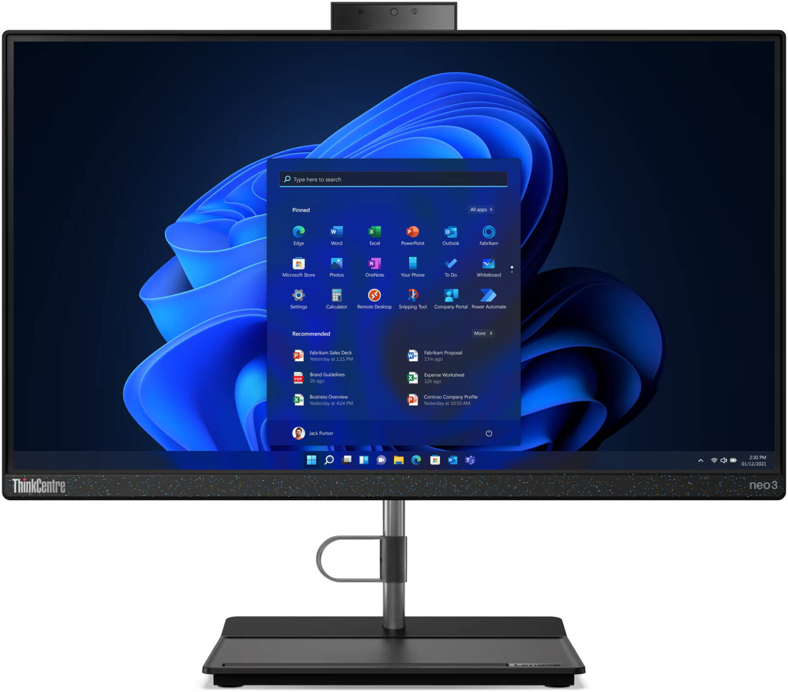 AIO لينوفو Neo 30a-27 27 بوصة FHD I7-1260P، 16 جيجا، 512 جيجا SSD، دوس، سنة واحدة (12CB001YUM)