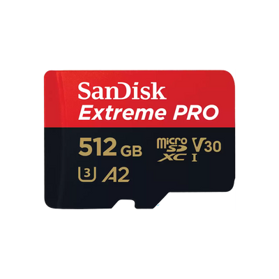 SanDisk 512GB Extreme PRO microSDXC UHS-I CARD with Adapter-Up to 200 MB/s