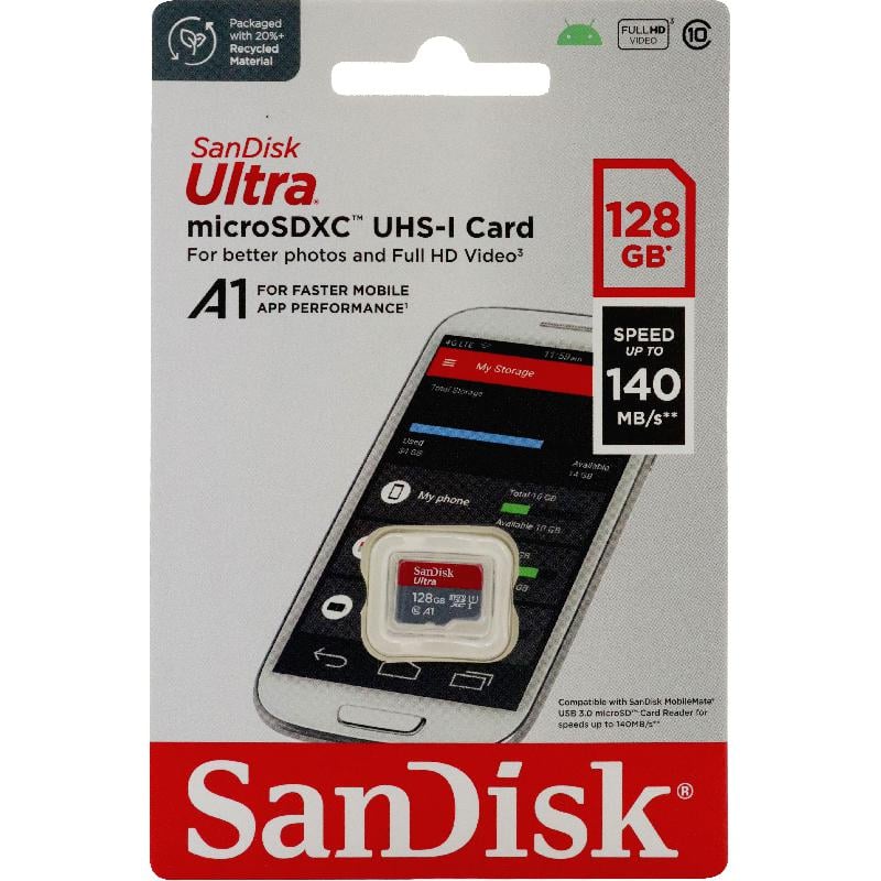 SanDisk Ultra UHS MicroSD Card - 128GB / Up to 140MB/s-SDSQUAB-128G-GN6MN