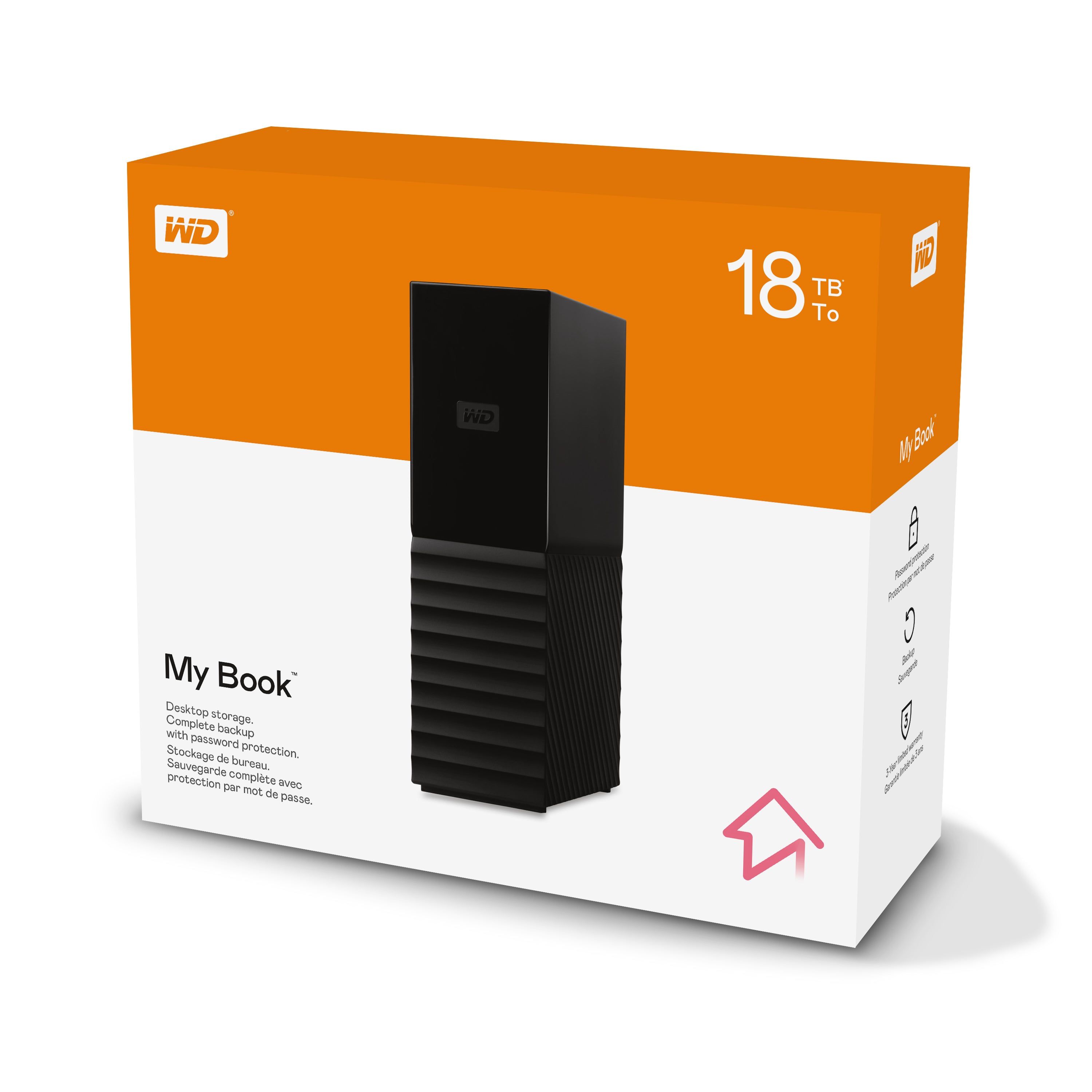 WD My Book  18TB USB 3.0 Desktop Hard Drive (WDBBGB0180HBK-EESN)