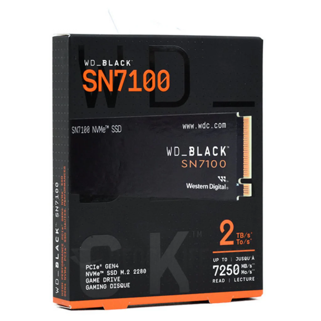 WD Black SN7100 2TB NVMe Gen4 M.2 2280 SSD – Up to 7250MB/s (WDS200T4X0E)