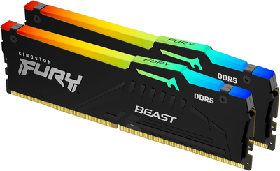 Kingston Fury Beast RGB 64GB (2x32GB) 6000MT/s DDR5 CL36 Desktop Memory, RGB Expo (KF560C36BBEAK2-64)