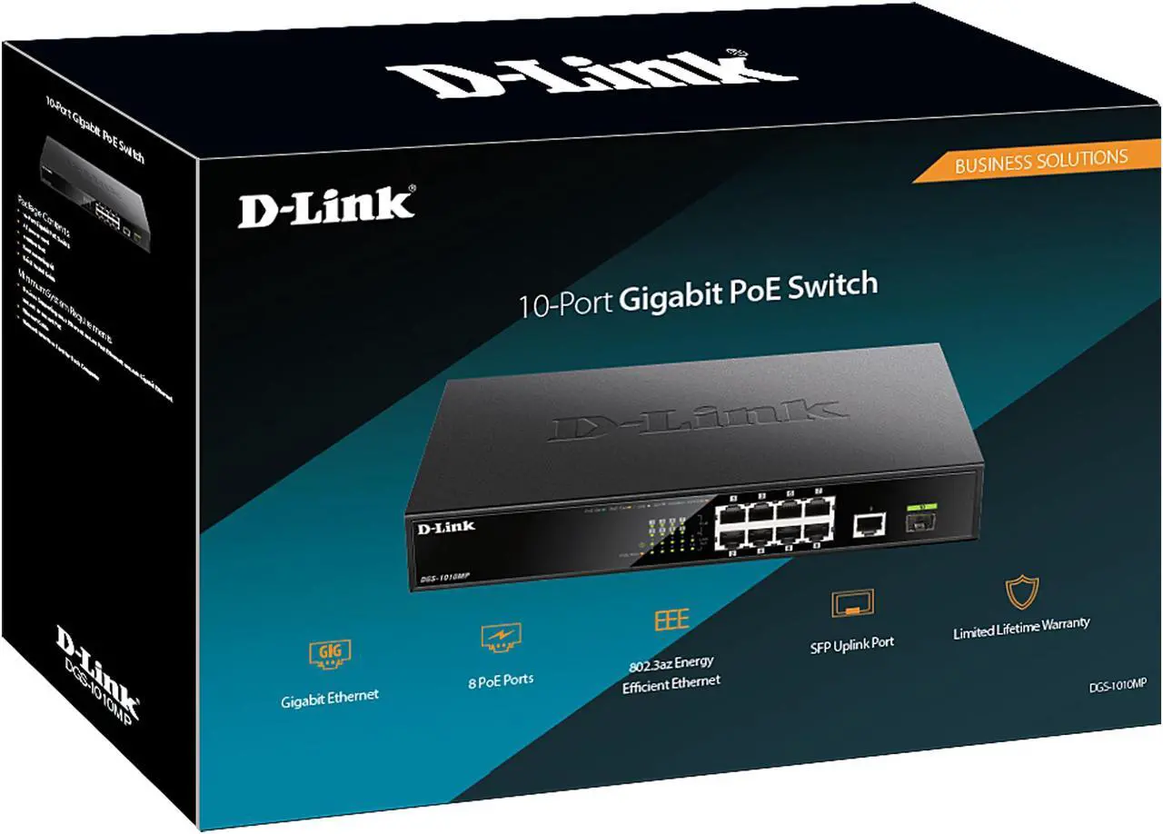 D-Link DGS-1010MP 10-Port Gigabit Rackmount PoE Switch