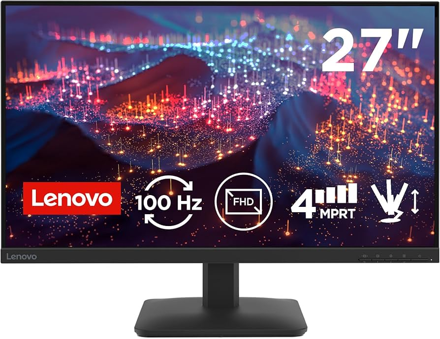 Lenovo L27-4e 27" FHD IPS Monitor VGA HDMI Black