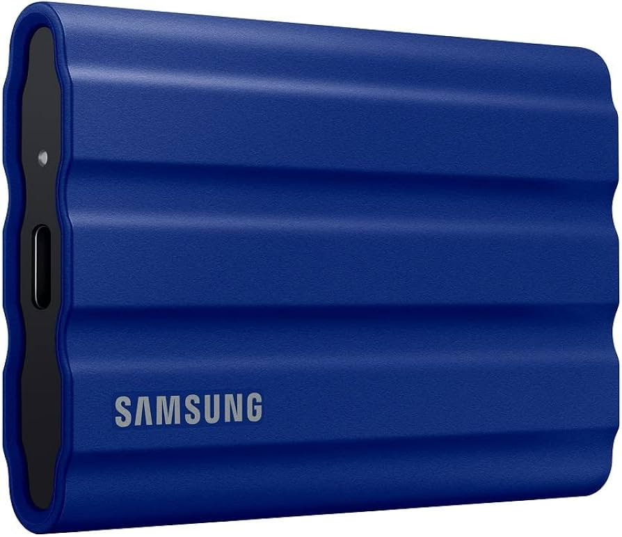 SAMSUNG 2TB External SSD T7 Portable Shield Blue MU-PE2T0R