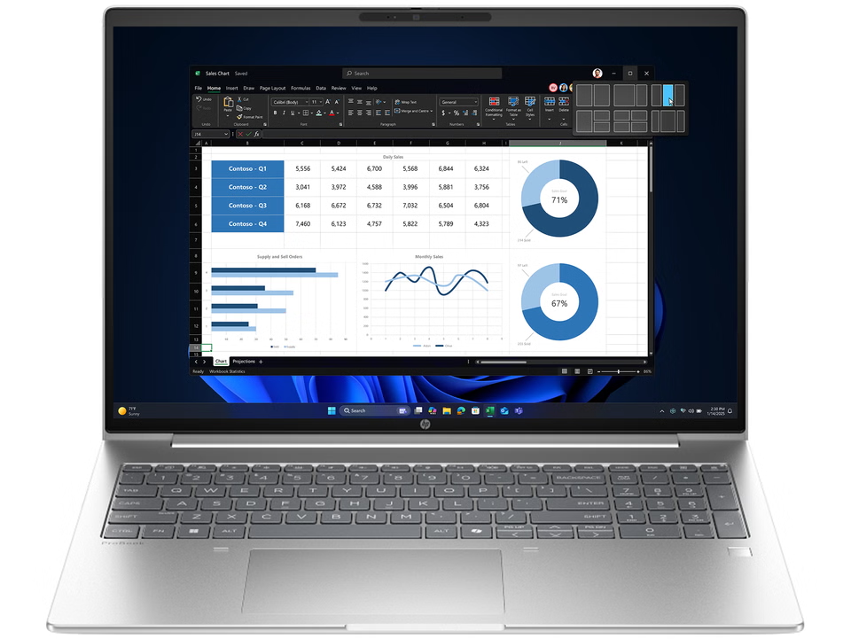 HP ProBook 4 G1i AI Laptop Intel Core Ultra 5-225H / 24GB RAM / 1TB SSD / RTX 3050 4GB / 16" Screen / DOS / 1YR – D0MB5ET#ABV