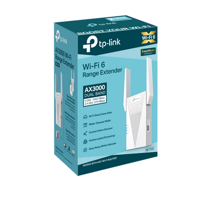 TP-Link WiFi 6 AX3000 Mesh Range Extender RE715X Dual-Band Gigabit Ethernet