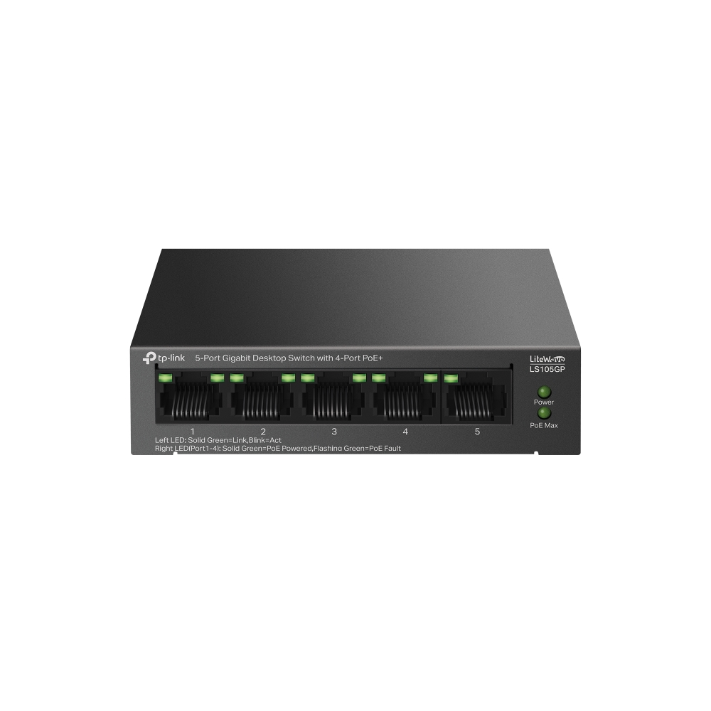 TP-Link LiteWave LS105GP 5-Port Gigabit Desktop PoE+ Switch