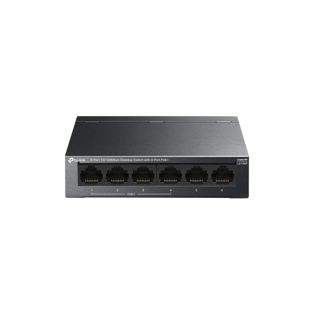 TP-Link LiteWave LS106P 6-Port 10/100Mbps Desktop PoE+ Switch