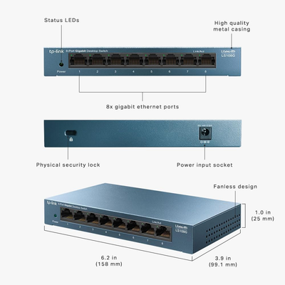 TP-Link LiteWave LS108G 8-Port Gigabit Desktop Switch