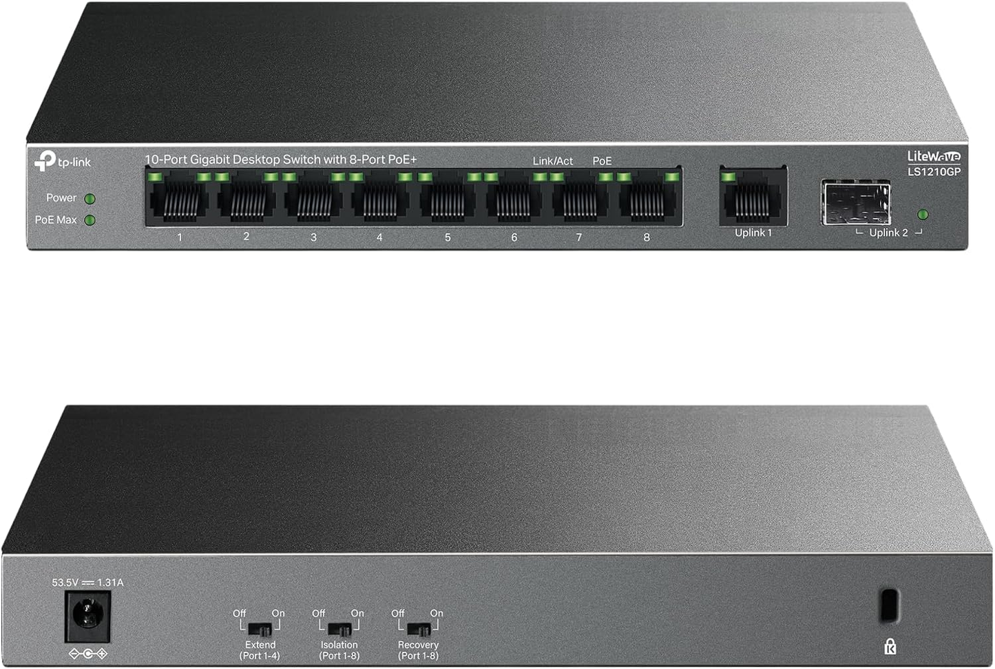 TP-Link LiteWave LS110P 10-Port 10/100Mbps Desktop PoE+ Switch