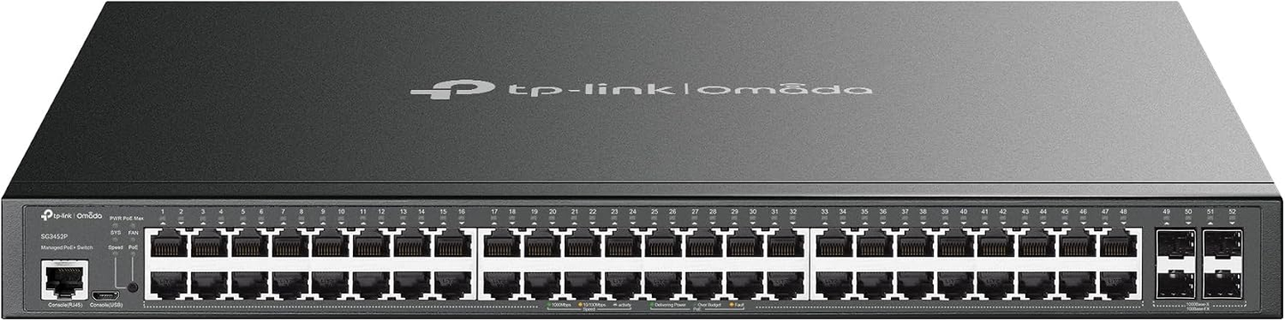 TP-Link Omada SG3452P JetStream 48-Port Gigabit PoE+ Managed Switch