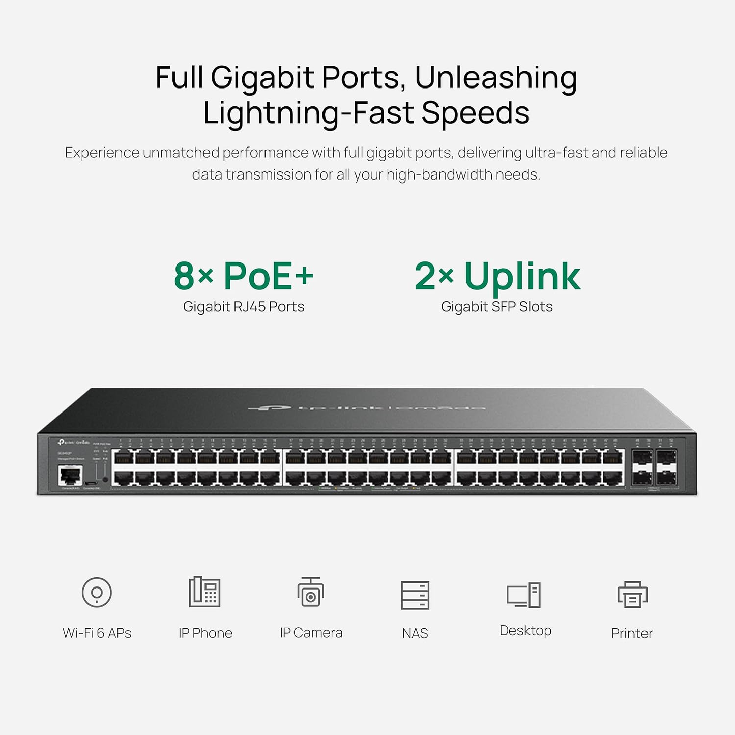 TP-Link Omada SG3452P JetStream 48-Port Gigabit PoE+ Managed Switch