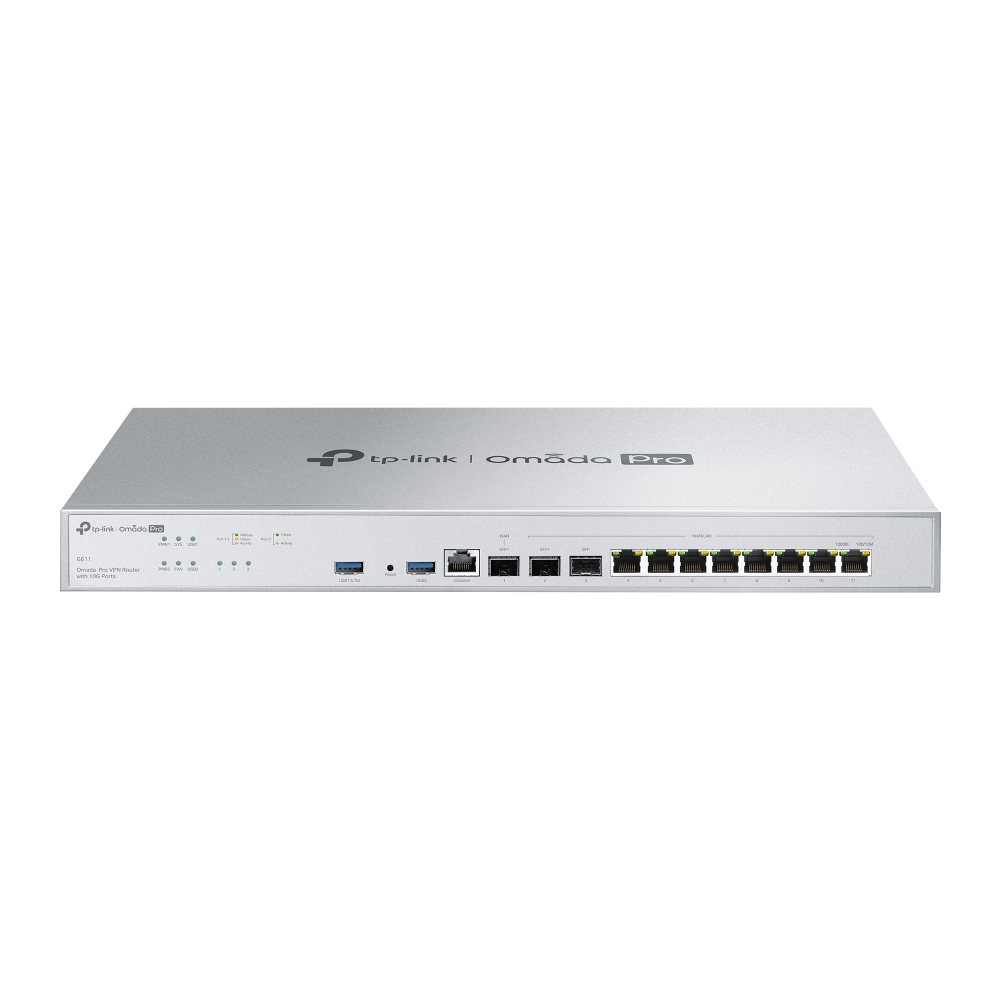 TP-Link Omada Pro G611 10G VPN Router – Dual 10G SFP+, 10 WAN Ports, Multi-WAN Load Balancing