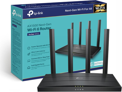 TP-Link Archer AX12 AX1500 Dual-Band Wi-Fi 6 Gigabit Router – 1.5Gbps, 4 Antennas, WPA3