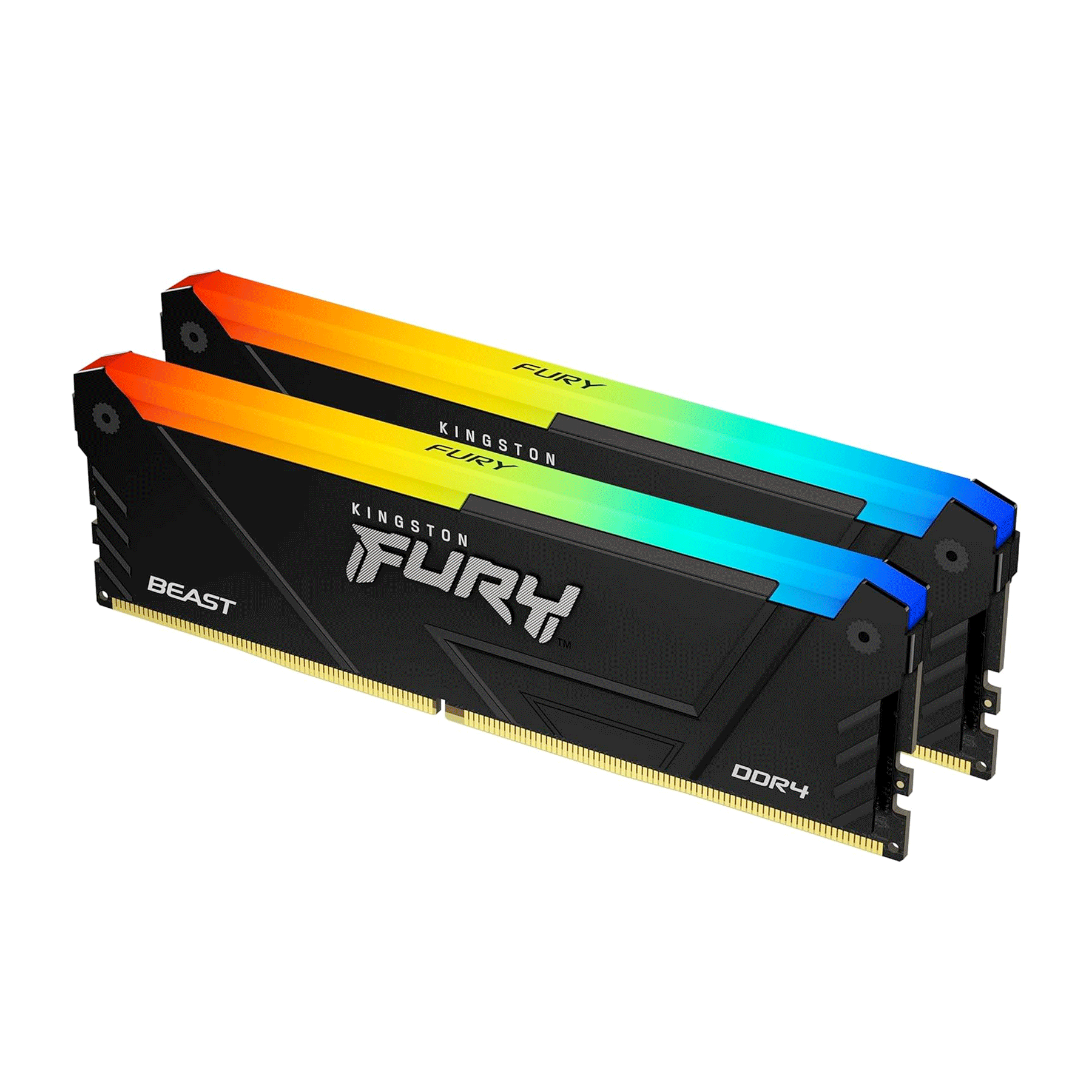 مجموعة ذاكرة الوصول العشوائي Kingston 16GB (2x8GB) DDR4 3200Mhz Fury Renegade Black RGB لسطح المكتب (KF432C16RBAK2/16)