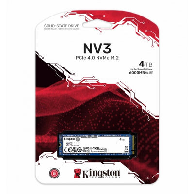 Kingston NV3 4TB NVMe SSD Gen4 Upto 6000Mb/s-SNV3S/4000G