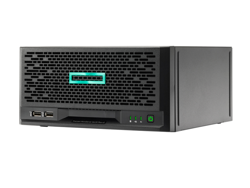 HPE ProLiant MicroServer Gen10 Plus v2 - Intel Xeon E-2314 رباعي النواة، ذاكرة الوصول العشوائي 16 جيجا، 3 x 1 تيرابايت 7.2K HDD، 180 وات، سنة واحدة