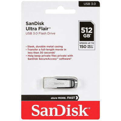 SanDisk 512GB Ultra Flair USB 3.0 Flash Drive (SDCZ73-512G-G46)