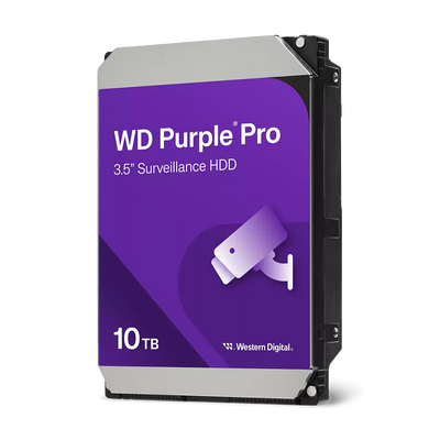 WD Purple Pro 10TB Surveillance HDD – 7200 RPM Class, SATA 6 Gb/s, 256 MB Cache (WD102PURP)