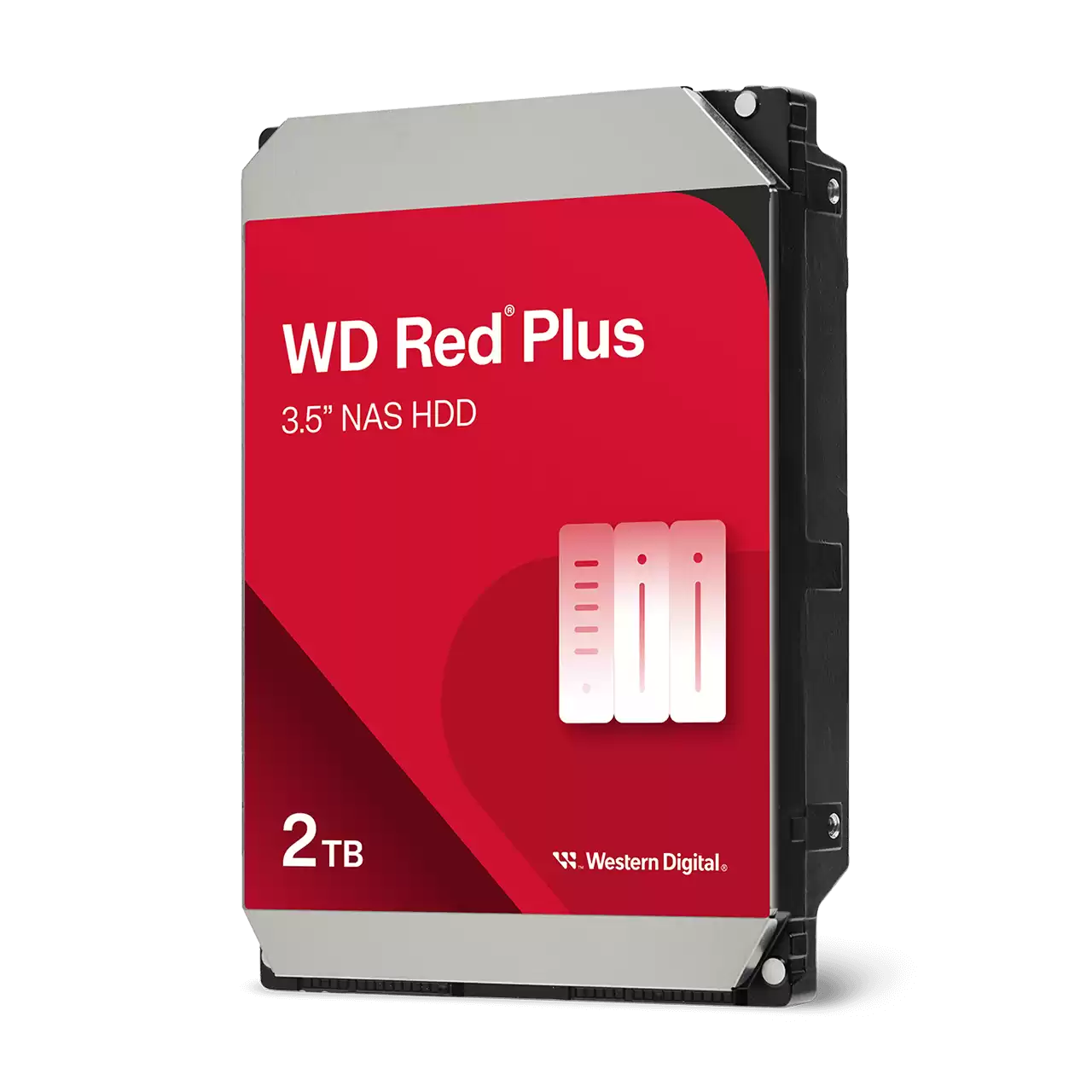WD Red Plus 2TB NAS Hard Drive - 5400 RPM Class SATA 6Gb/s, CMR, 128MB Cache, 3.5 Inch - WD20EFPX