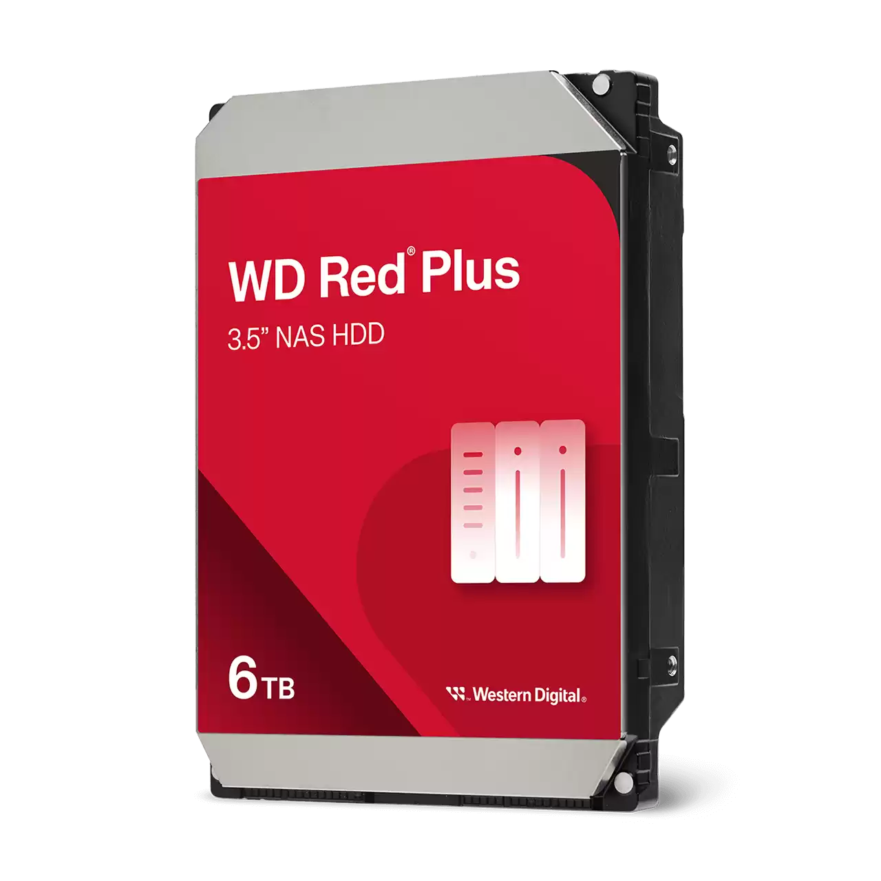 WD Red Plus 6TB NAS Hard Drive - 5400 RPM Class SATA 6Gb/s, CMR, 128MB Cache, 3.5 Inch - WD60EFPX