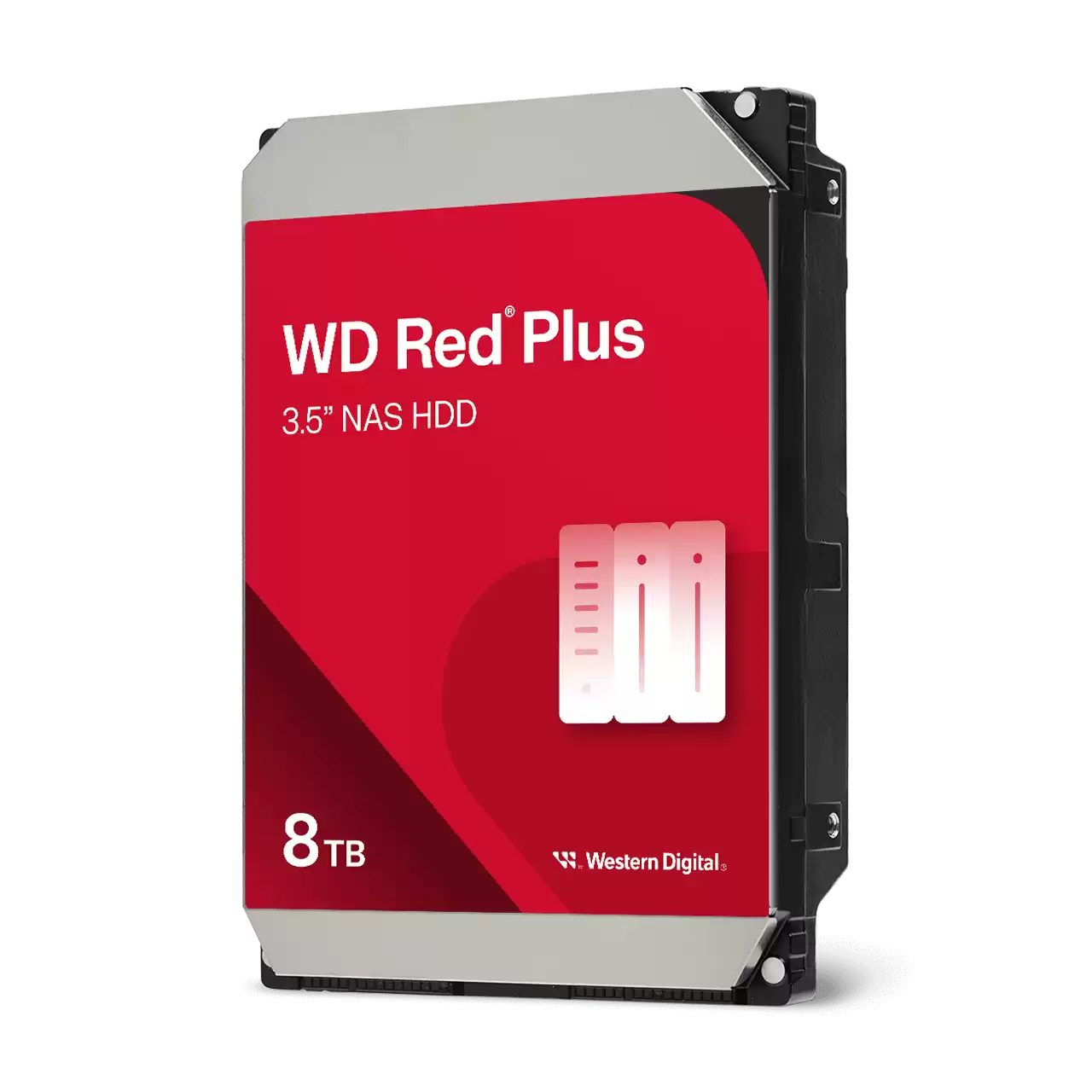 WD Red Plus 8TB NAS Hard Drive - 5400 RPM Class SATA 6Gb/s, CMR, 128MB Cache, 3.5 Inch - WD80EFPX