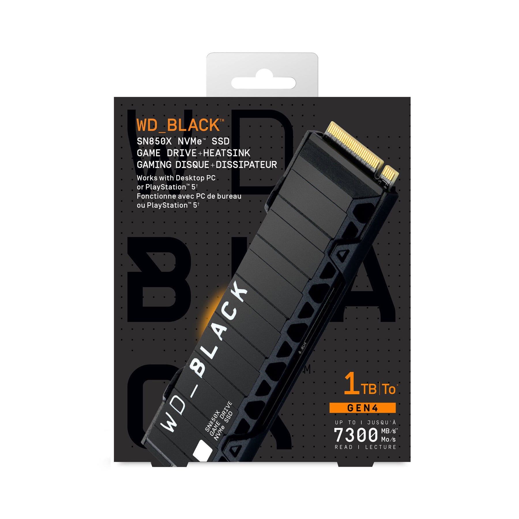 1TB NVMe SSD WD Black SN850X Gen4 Upto 7300Mb/s Heatsink WDS100T2XHE